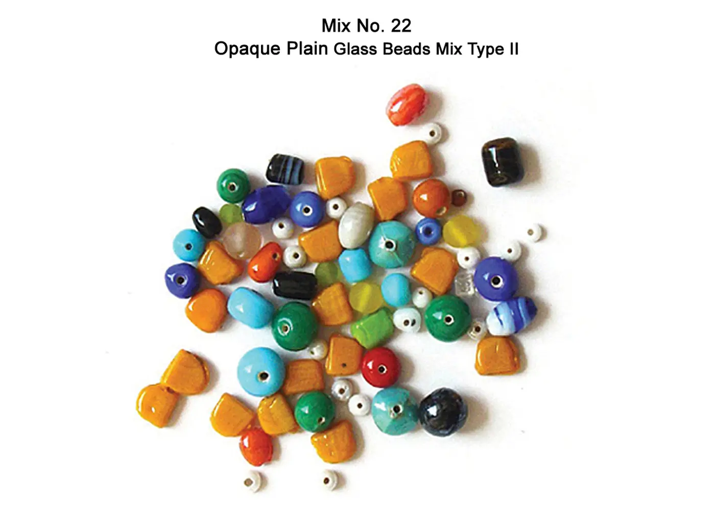 Opaque Plain Glass Beads Mix Type II